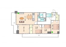 南東向きの角部屋！！全居室バルコニーに面しているので日当たり良好の『４ＬＤＫ』！！(間取)